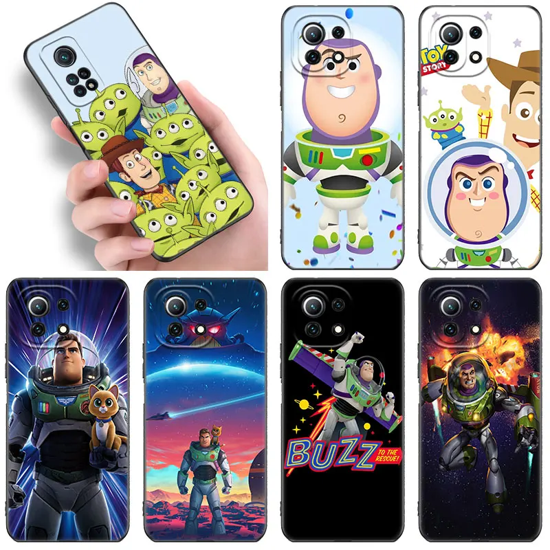 Buzz Lightyear Phone Case For funda Xiaomi Mi 13 12 11 Lite NE 11T 12T 12S Pro 11i Redmi 12C 10C 10A 9T 9C 9A 8A Black Cover