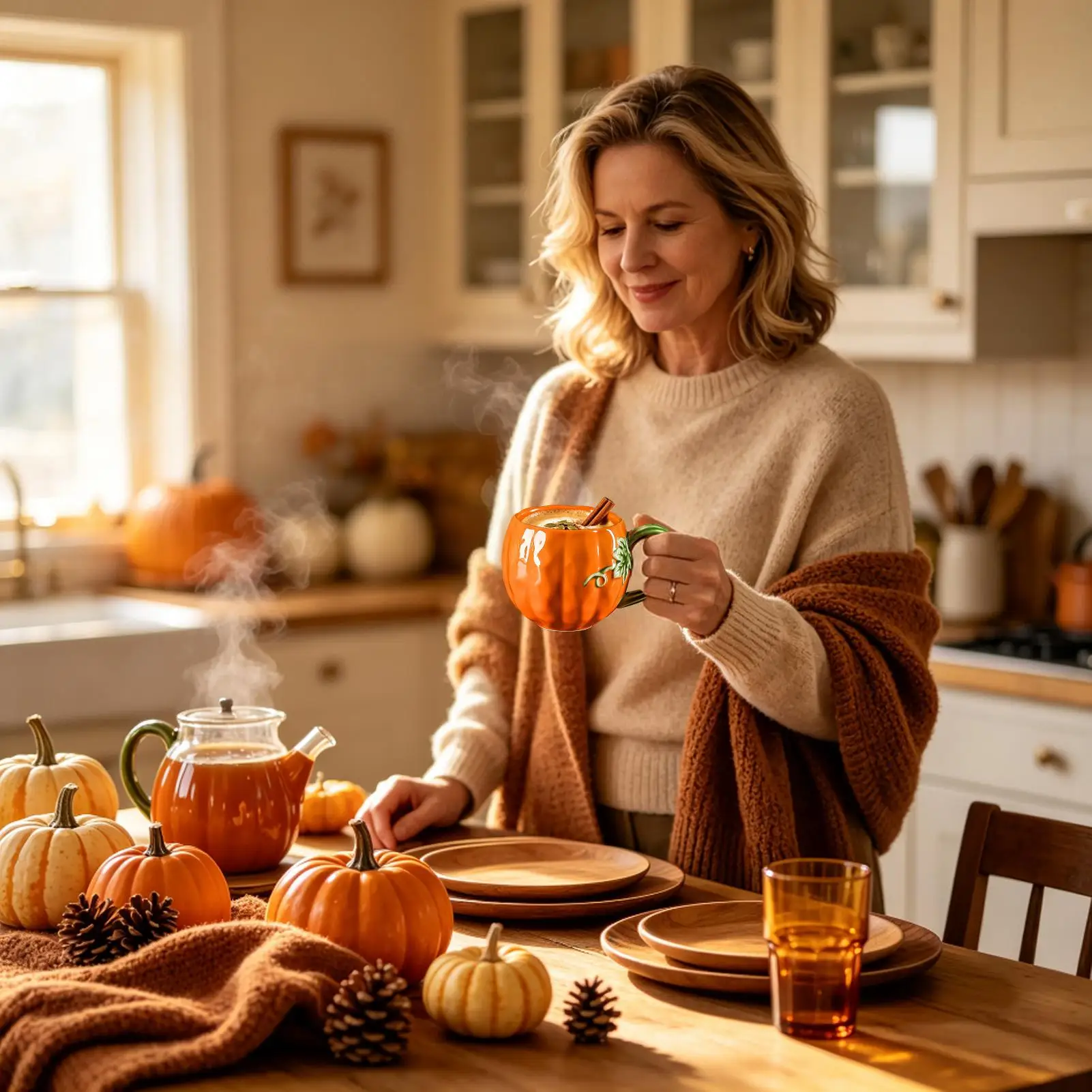 Cute Pumpkin Cup Realistic Pumpkin Mugs Porcelain Tableware Drinking Utensils Coffee Cups Mugs Coffee Cups Afternoon Tea