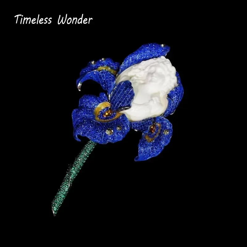 

Timeless Wonder Fancy Zircon Floral Figure Brooch Pins for Women Designer Jewelry Runway Rare Luxury Gift Vintage Art Deco 5381