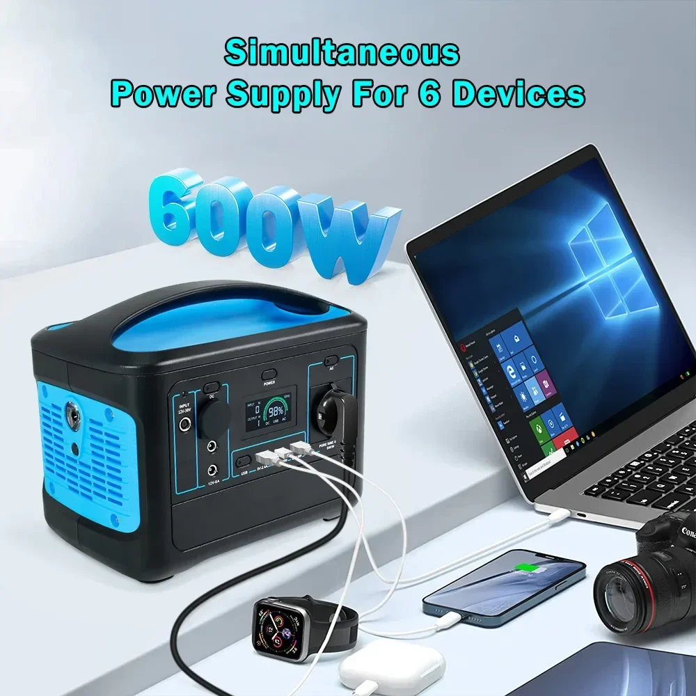 2026 600W Portable Lithium Iron Phosphate Power Supply Outdoor Emergency Energy Storage 220V/110V Mobile Power Supply for Campin