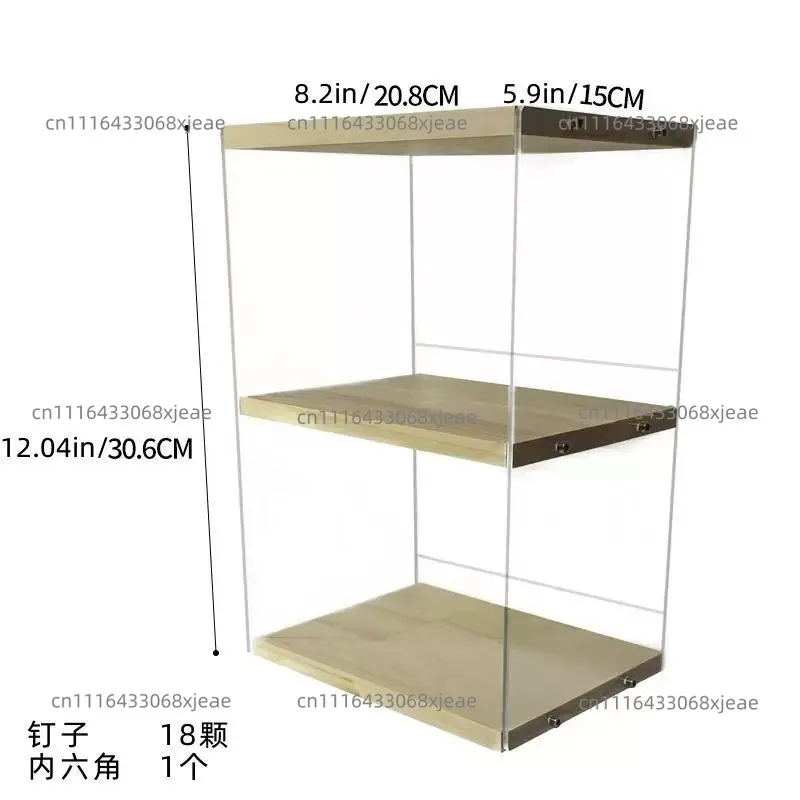 Wooden Storage Box Bar Desktop Album Playlist Finishing Acrylic Large Capacity Record Rack