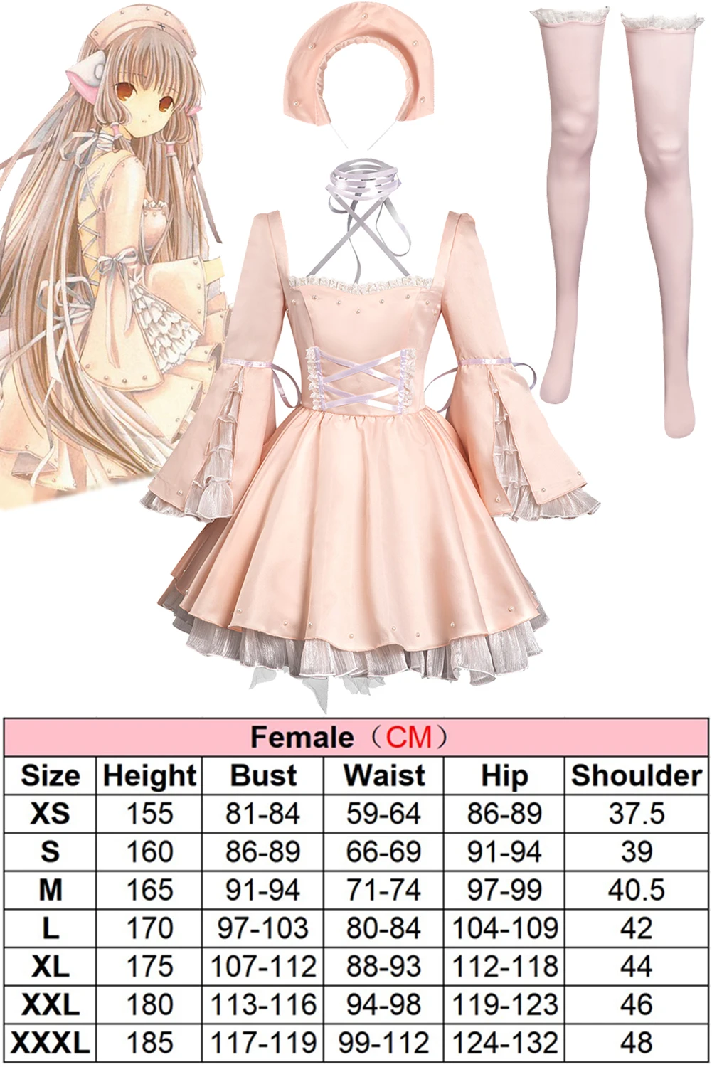 strapless open back dress Last Batch] INSTOCK-Uwowo Chobits Chii Wedding Dress Cosplay Costume   Uwowo Cosplay