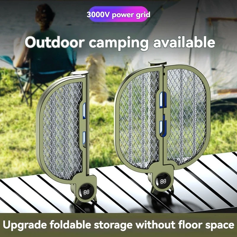 Folding electric mosquito swatter, rechargeable mosquito killing lamp, wall mounted fly trap, household mosquito swatter