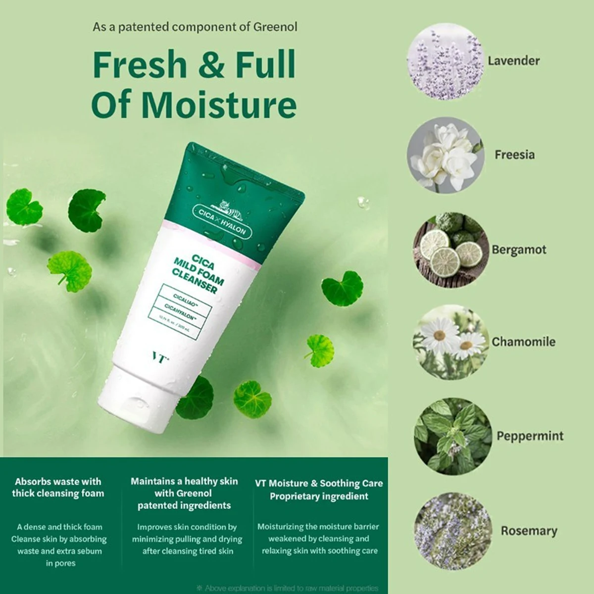 VT CICA MILD FOAM CLEANSER,Moisturizing Foam Wash,Pore-Refining Facial Wash,Skin-Friendly Cleanser,Korean Skincare,Korean Makeup