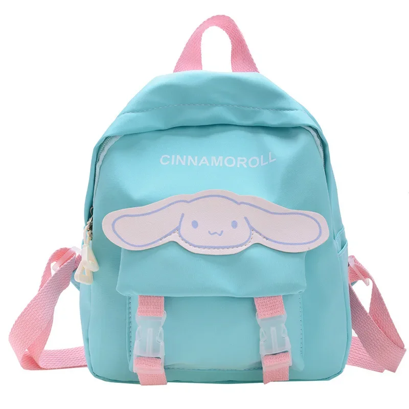 Sanrio Kawaii Solid Color Backpack Cinnamoroll Kuromi Melody Hello Kitty Cute School Bags Kids Satchel Nylon Knapsack 10 Inch