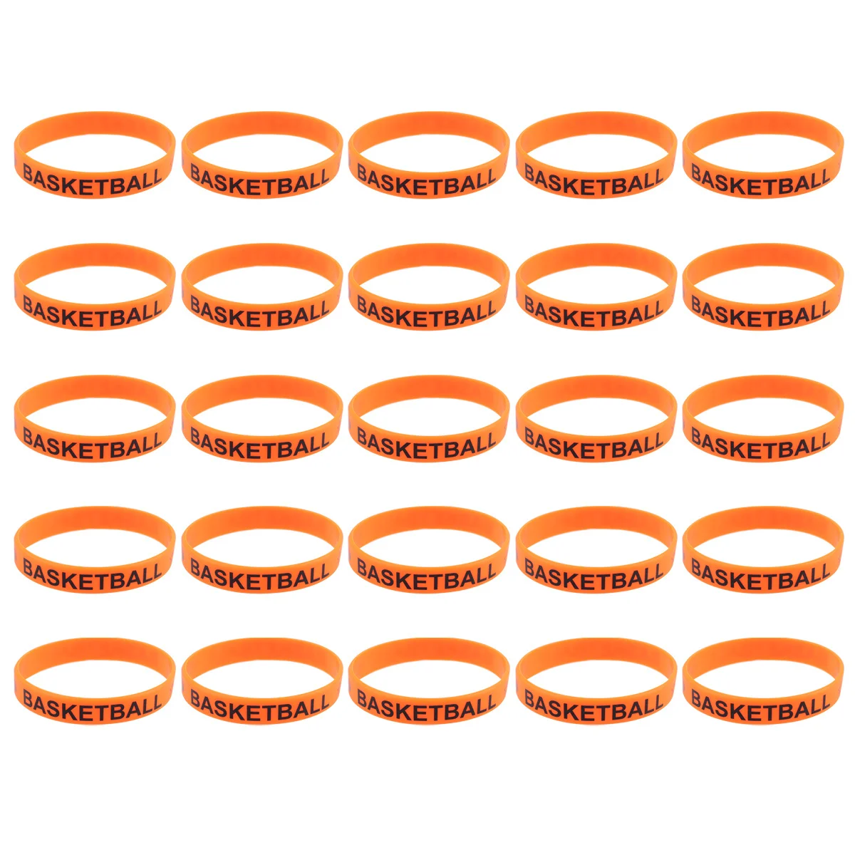 25 قطعة من أساور معصم كرة السلة مادة السيليكون الممتازة، ملابس مريحة وناعمة، سهلة الارتداء للرجال والنساء، مقاس واحد يناسب الجميع