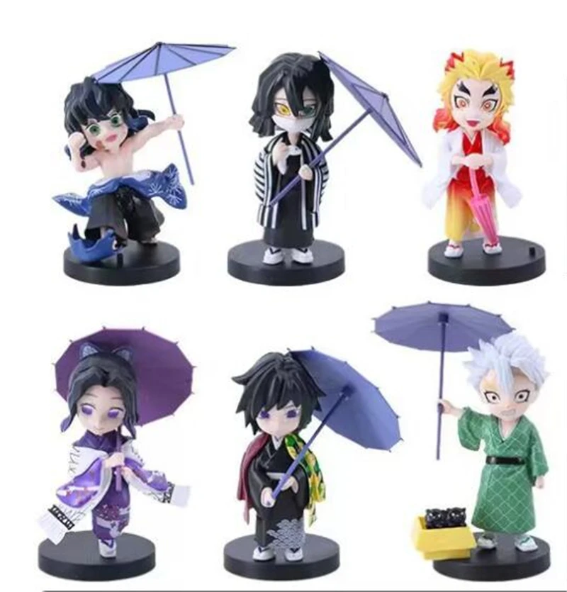 

Anime Demon Slayer Rengoku Kyoujurou Kochou Shinobu Uzui Tengen Iguro Obanai Shinazugawa Sanemi PVC Action Figure Model Toy Doll