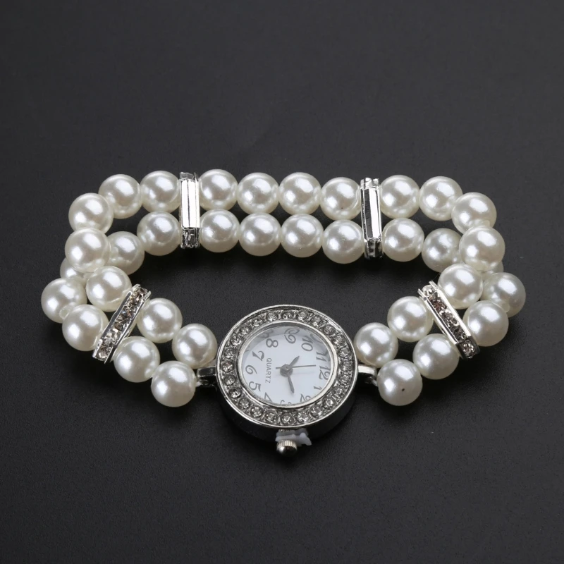 Fashion Women Watch Clock Women Casual Wristwatches Pearl Beaded Bracelet Watches Strap Quartz Wrist Watch Horloges