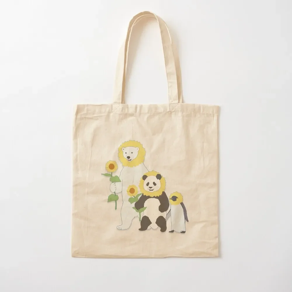 

Shirokuma Cafe - Panda, Penguin, Polar Bear: Sunflower Edition Tote Bag custom tote bag foldable reusable bag