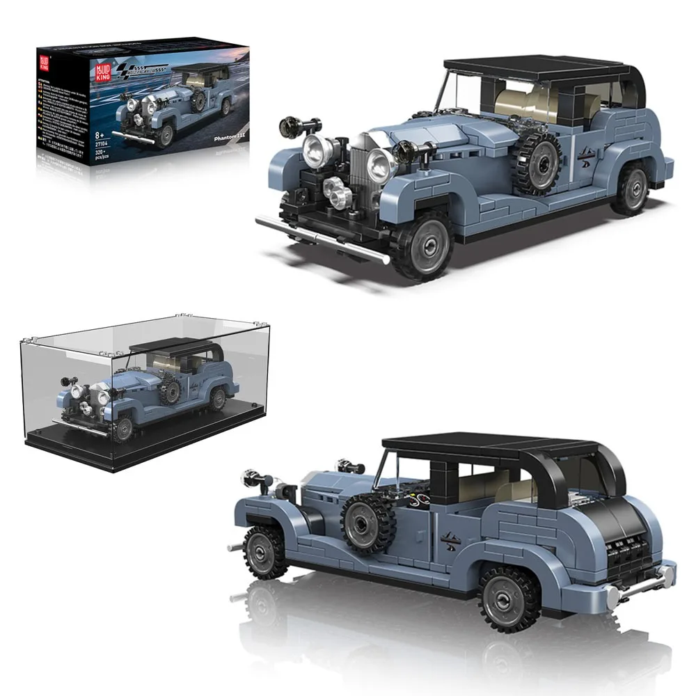 Molde rei luxo vintage carro de corrida blocos de construção conjunto velocidade técnica veículo modelo coletor brinquedo diy para adultos adolescentes presentes