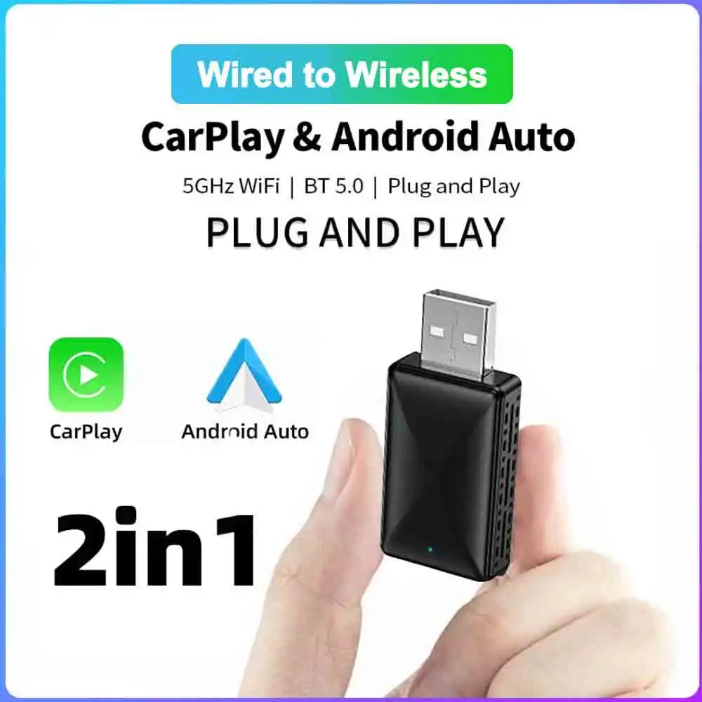 NEW Wireless CarPlay Android Auto Wireless Adapter Smart Mini Box Plug And Play WiFi Fast Connect Universal
