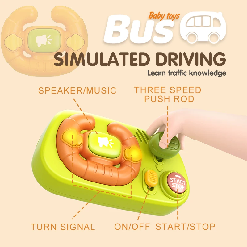 Baby Cartoon Music Car Per bambini Canto Luce Auto Giocattolo Educativo Macchina per l'educazione precoce Giocattolo Regalo di Natale Colore casuale