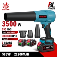 ONEVAN Brushless Electric Turbo Blower Jet Fan 3500W 300000RPM Nozzle Leaf Blower Dust Blowing Tool For Makita 18V Battery Pin