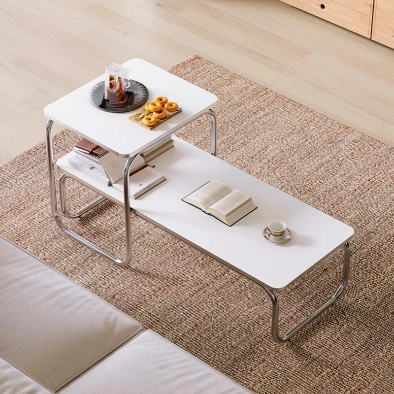 Modern Tatami Tea Table Low Profile Living Room Set Rectangular Coffee Center Table Versatile Sofa Side End Table with Storage