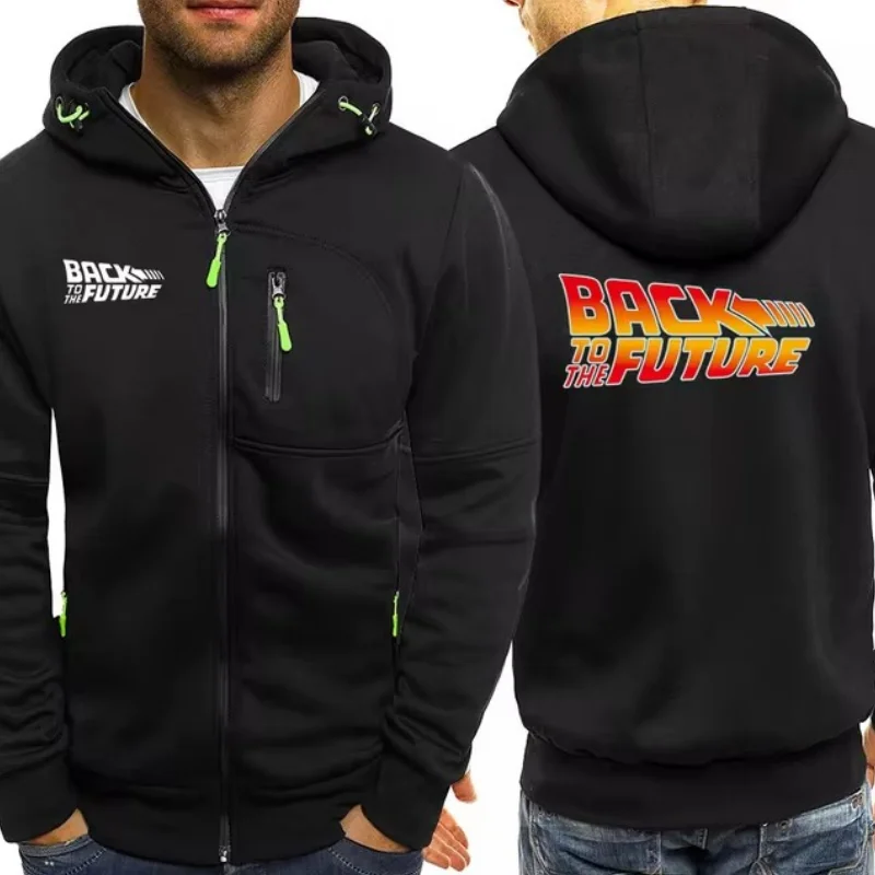 Back to the Future Hat Zipper Sweatshirts, Men's casual Jackets, specials, hat sweatshirts, big baggy tops, sport coats