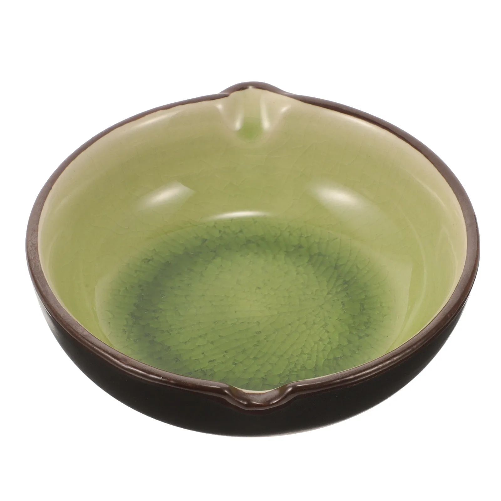 Ice Crackle Glazed Ceramic Ink Dish Large Capacity Calligraphy Ink Plate Brush Washing Dish Pen Holder Desktop Accessory