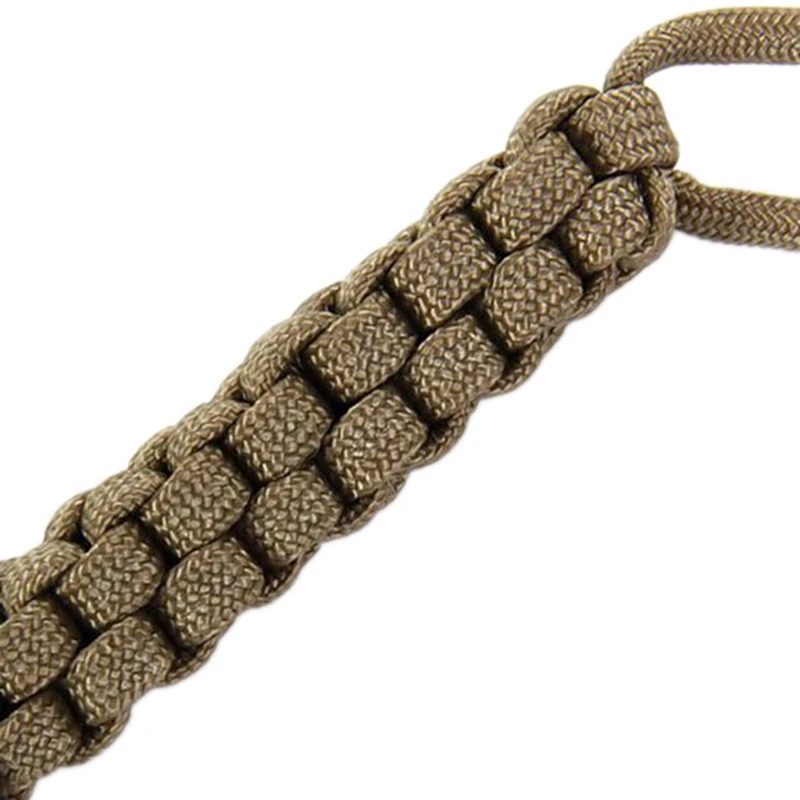 3X Paracord Square Weave Knife Lanyard--Khaki