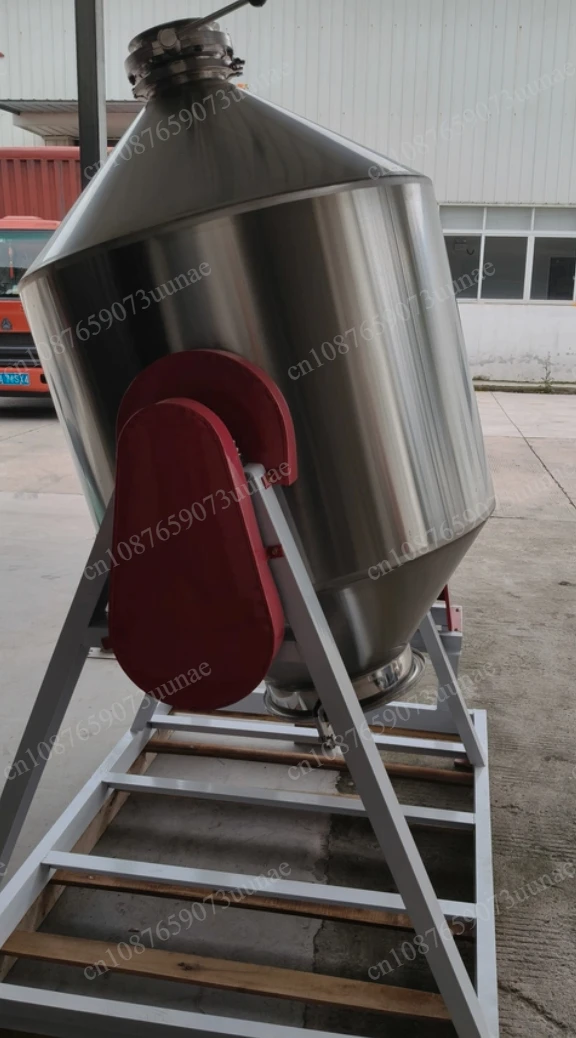 Dry Powder Mixer Stainless Steel Food Pellet Mixer High Capacity Double Cone Drum Mixer