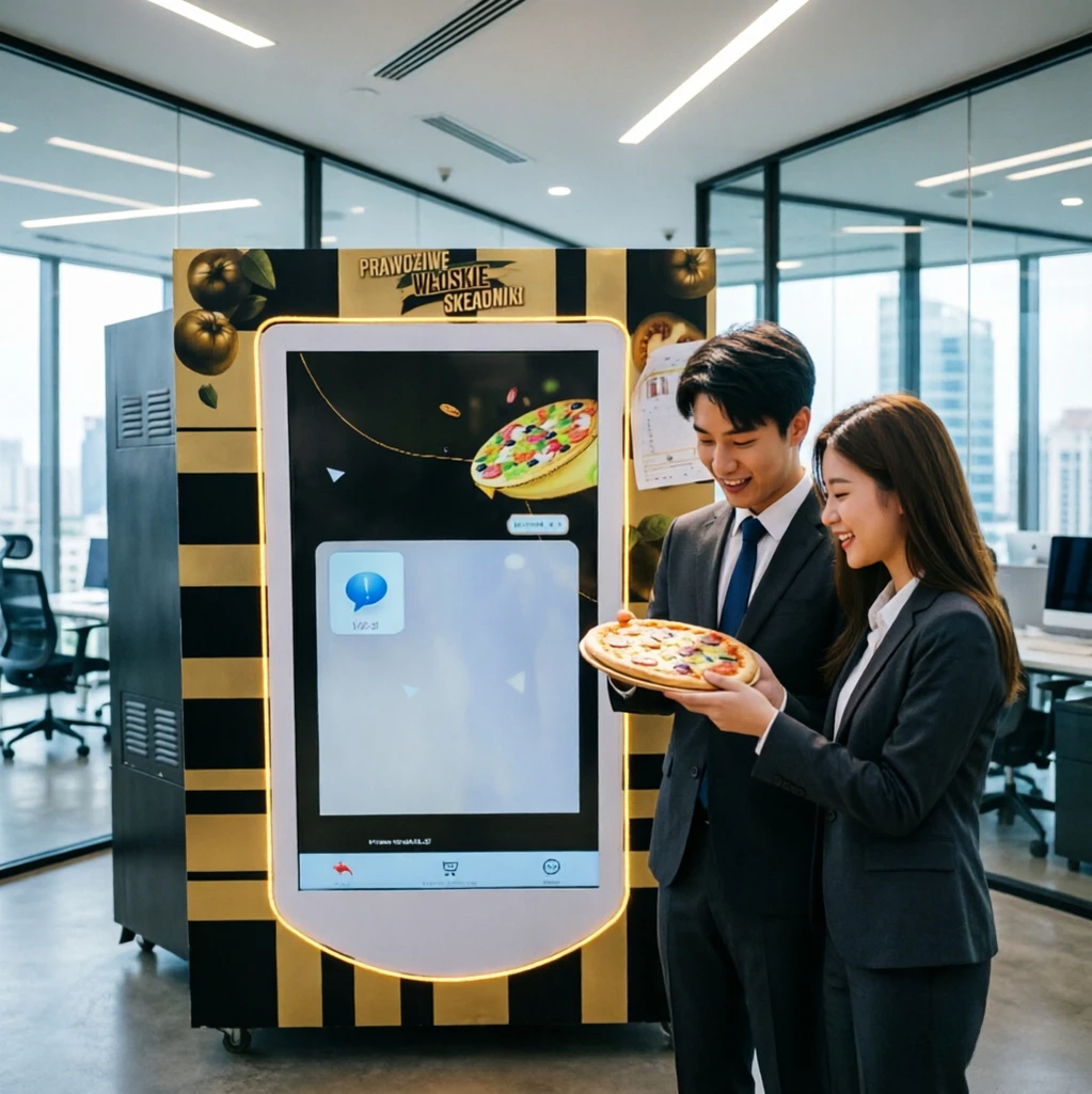 Touch Screen Pizza Vending Kiosk Multi-language Export Interface  Payment Cloud Sales Statistics Factory Canteen Pizza Equipment
