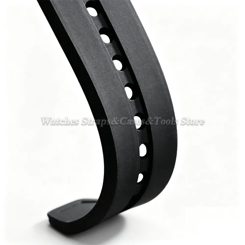 Uhrenarmband mit gebogenem Ende, 22 mm, 24 mm, 26 mm, weiches Silikon-Gummi, universelles Uhrenarmband, wasserdichtes Sportuhrenarmband für Herren und Damen – Detail 6