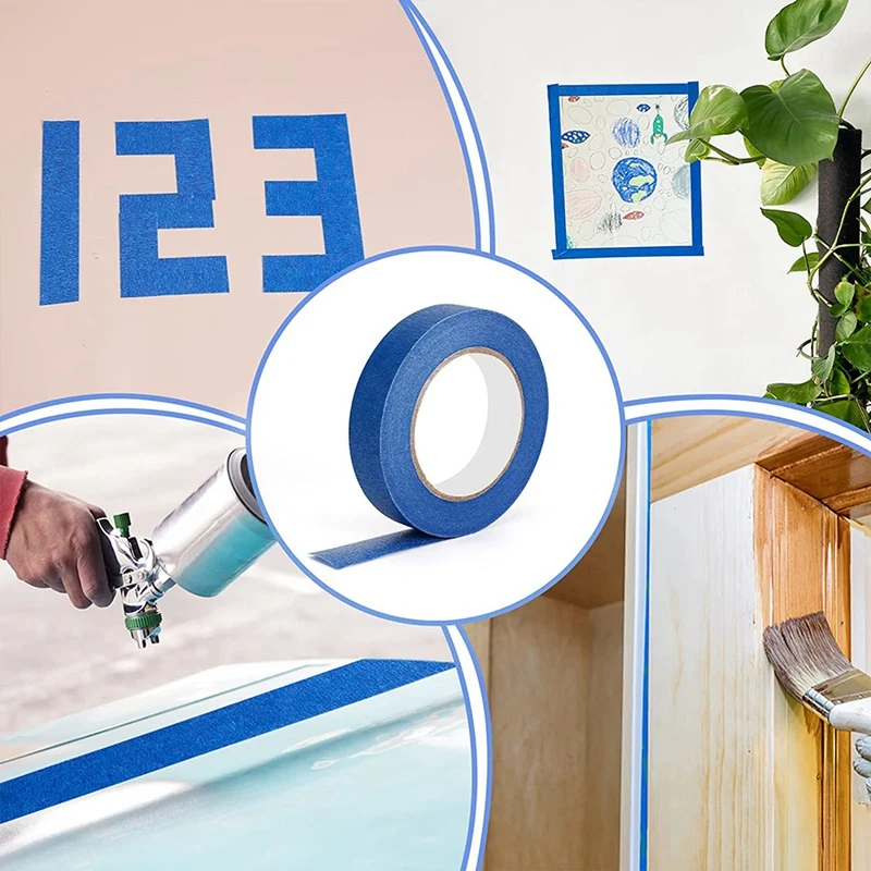 Синяя лента, 6 шт./упаковка, 1 дюйм X 55 ярдов