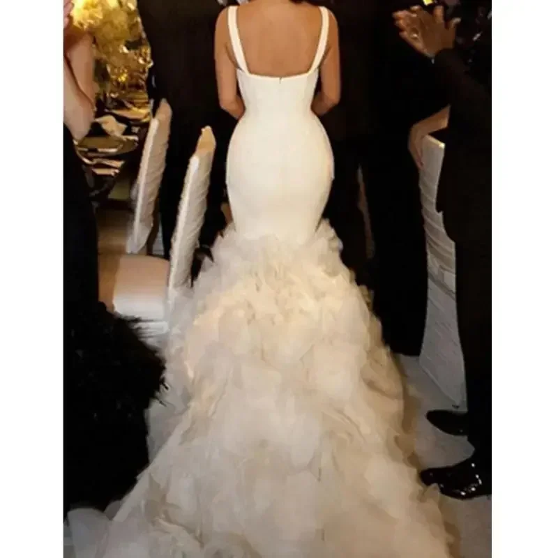Personalizado sereia vestidos de casamento vestidos de noiva contas de cristal pérolas querida rendas apliques bordado nigeriano árabe marria