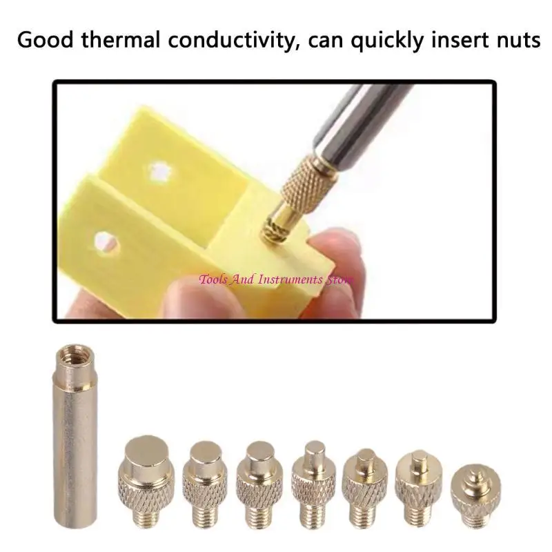 Threaded Knurled Heating Head For 3D Printer Insertnut Implant Connector Insert Nut Hot Melt Tool 3D Printer Soldering C7AC