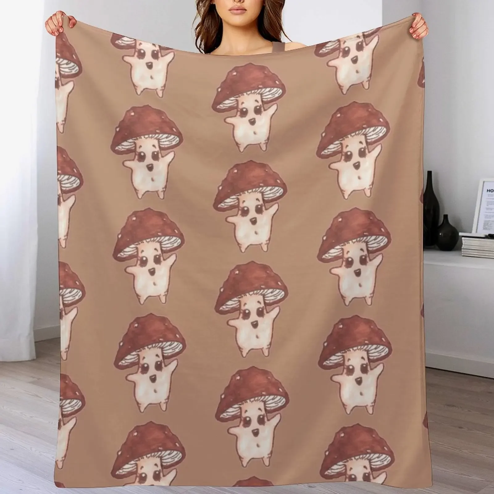 

Mushroom Friend Throw Blanket Soft Cozy Blanket for Pet Kids Adults