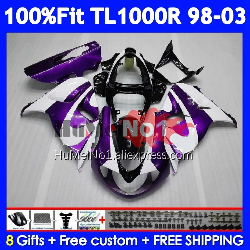 Body For SUZUKI SRAD TL1000 TL 1000 R 1000R 123No.11 TL1000R 98 99 Purple white 01 02 03 1998 1999 2000 2001 2002 2003 Fairings