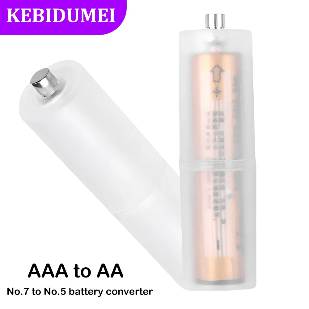 Convertidor de batería AAA a AA No.7 a No.5 Adaptador convertidor de batería Caja de almacenamiento de batería Conmutador Convertidor de soporte de batería