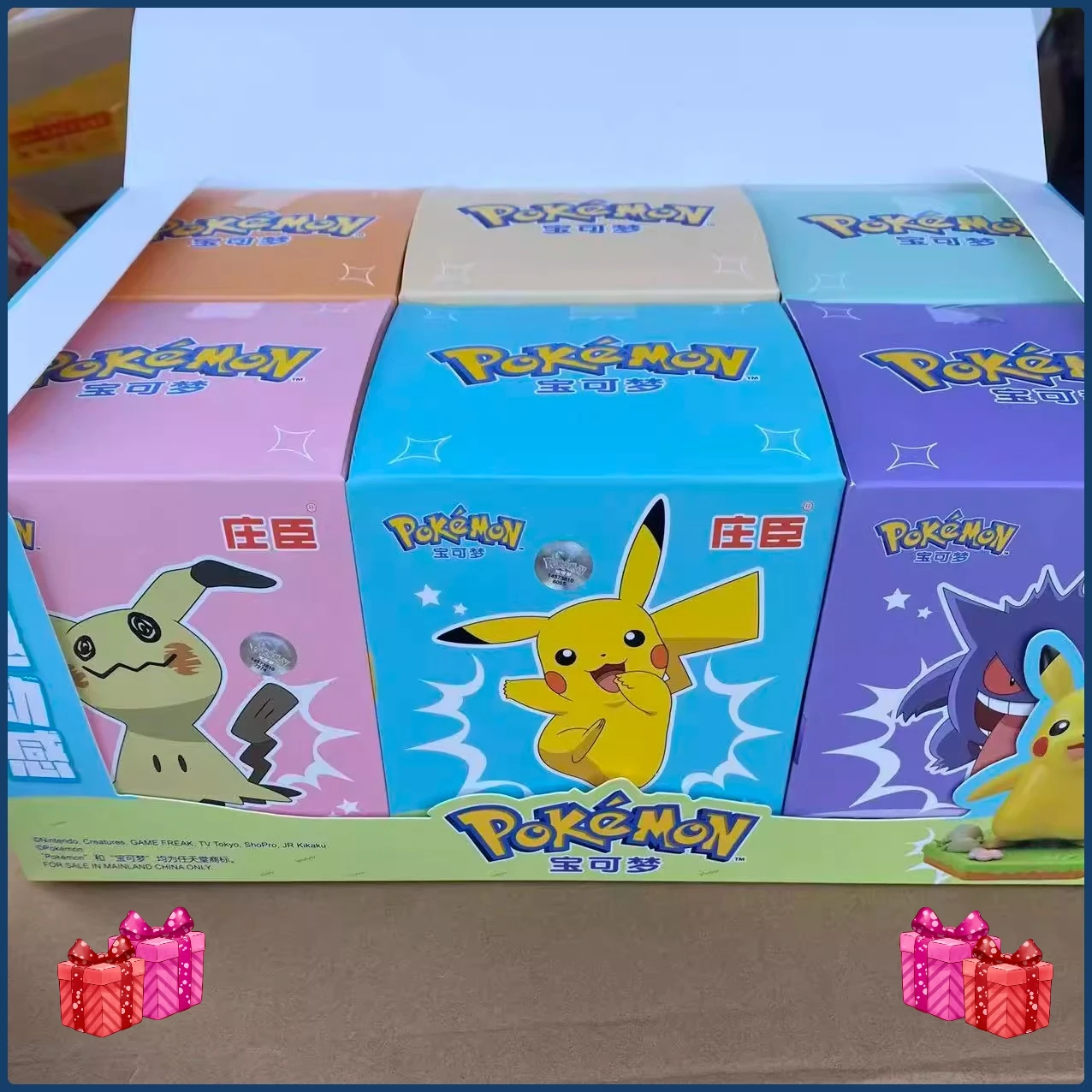 Pokemon Official Action Figure - Pikachu Gengar Snorlax Piplup Clockwork Movable Decor Model Kids Birthday Gift