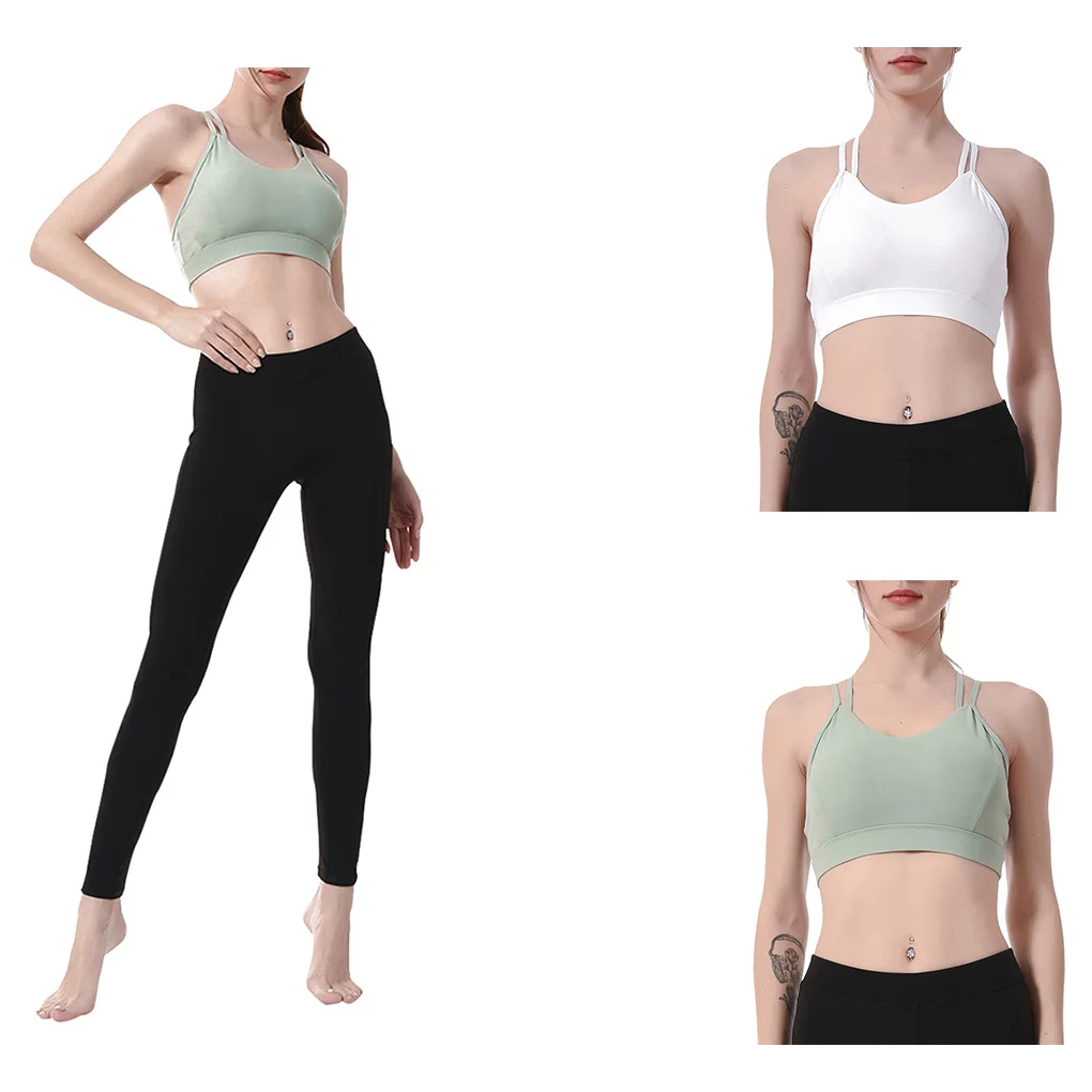 ガールズスポーツトップフィットネスランニングヨガブラ女性用クロスエクササイズランジェリー