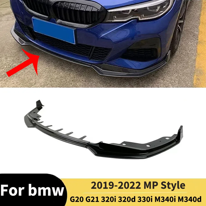 

2019-2022 MP Front Bumper Splitter Lip Accessories For BMW G20 G21 320i 320d 330i M340i M340d Exterior Diffuser Spoiler Bodykit
