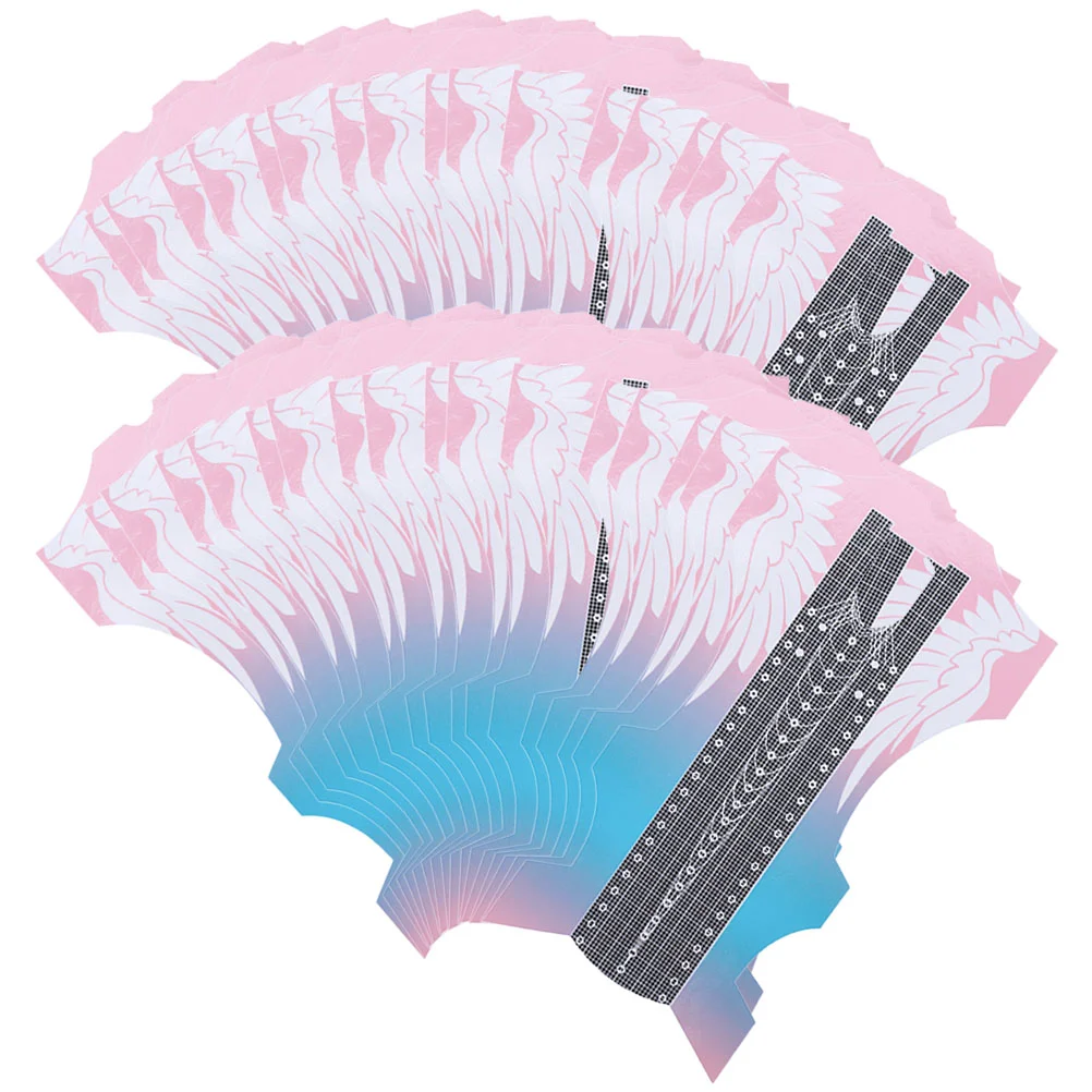 100 Pcs Extra Long Nail Paper Holder Extension Form Guide Forms Tools Manicure Supply Stickers Tips