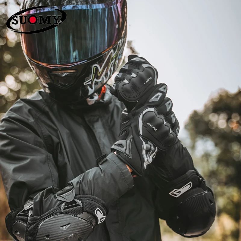 SUOMY Winter Warm Motorcycle Gloves 100% Waterproof Thermal Touchscreen Anti-Slip Motocross Riding Gear Gloves S-XXL
