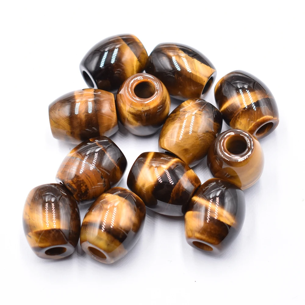Großhandel 12 Stück/Set Modische, hochwertige Mischung aus Naturstein, 16x18mm, runde Form, große Lochperlen für DIY-Armband-Schmuckherstellung. – Detail 16