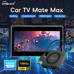 OTTOCAST Car TV Mate Wired to Wireless CarPlay Adapter Android Auto HDMI Multimedia Video Converter for TV Sticks Game Box Phone