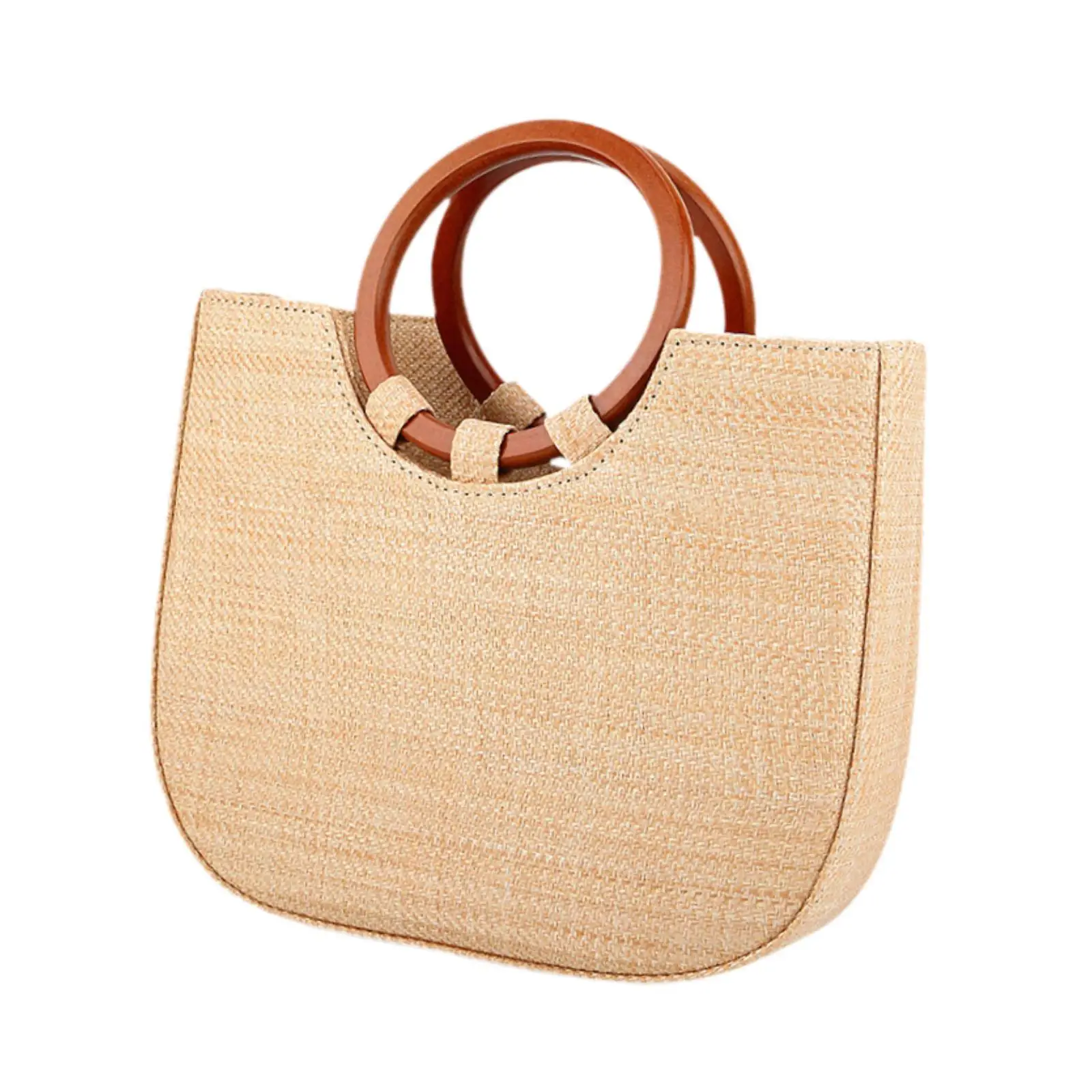 Hand-woven Straw Bag Single-shoulder Bag Retro Style Summer Beach Handbag Crossbody Bag for Cosmetics Camping Cellphone Women