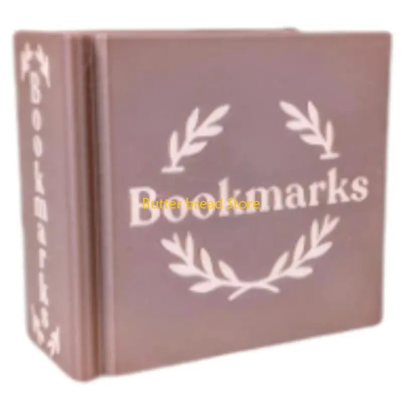 W89C Modern 3D Printed Bookmarks Organiser Decorative Bookmarks Storage Box Office Desk Storage Container For Book Lovers