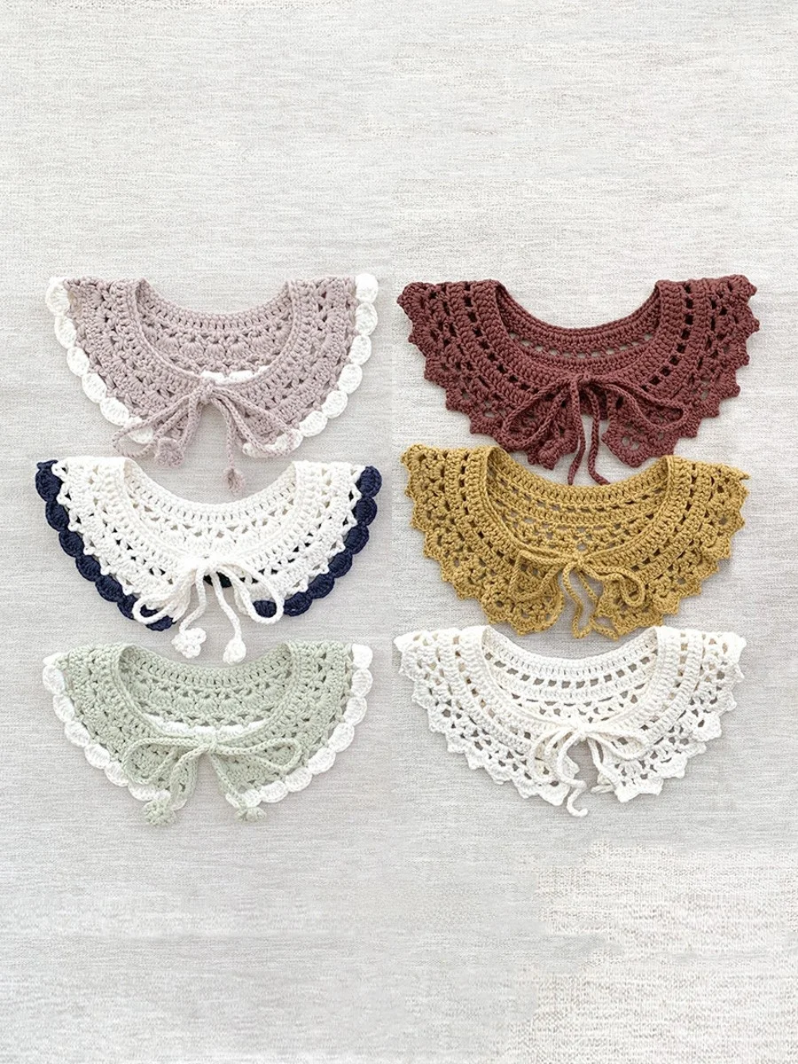 

Handmade Hollow out Lace Fake Collar for Girls White Spring Autumn Winter New Sle Children's Faion Accories Casual Sle