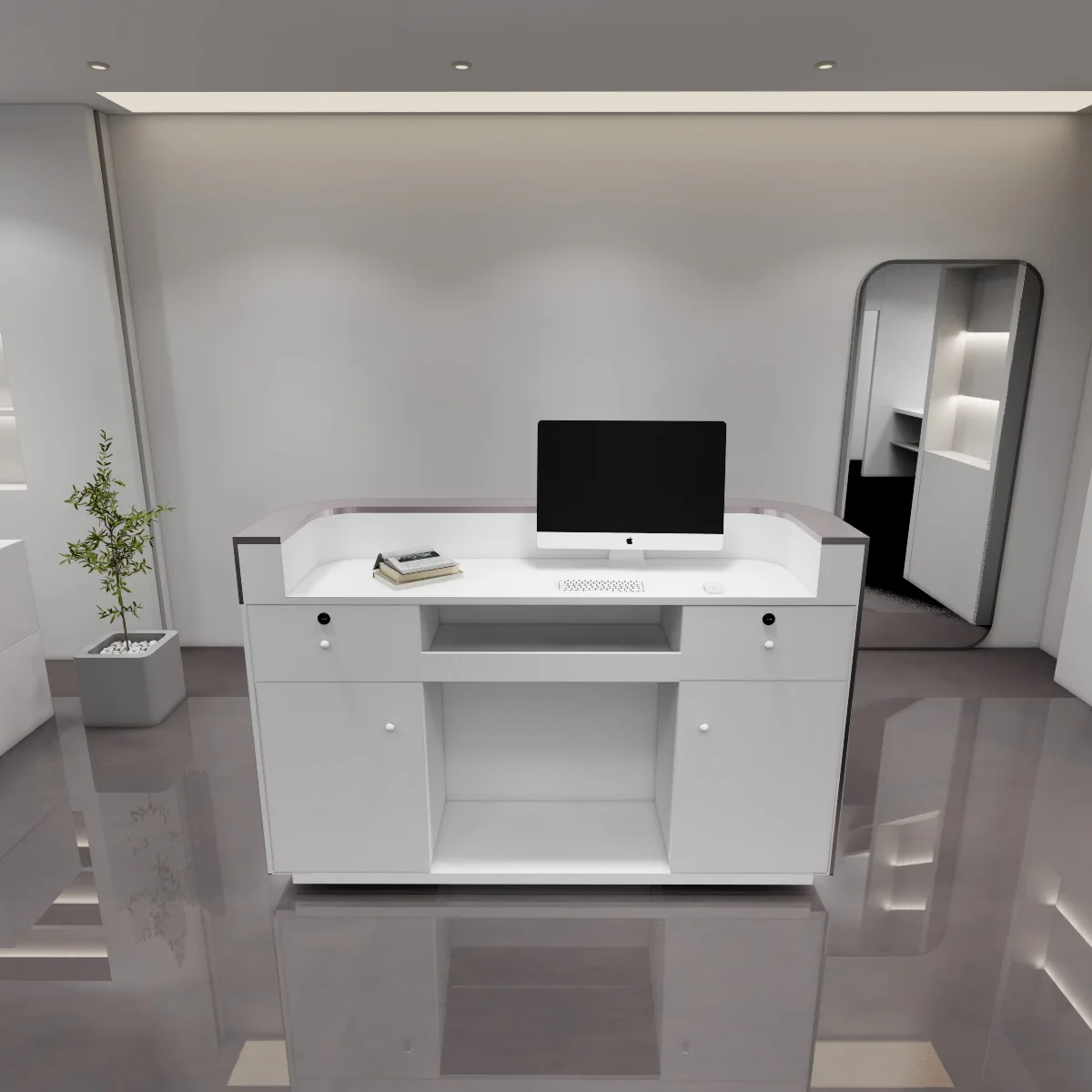 

Stainless steel bar counter Small checkout page Barber shop Beauty salon Front desk