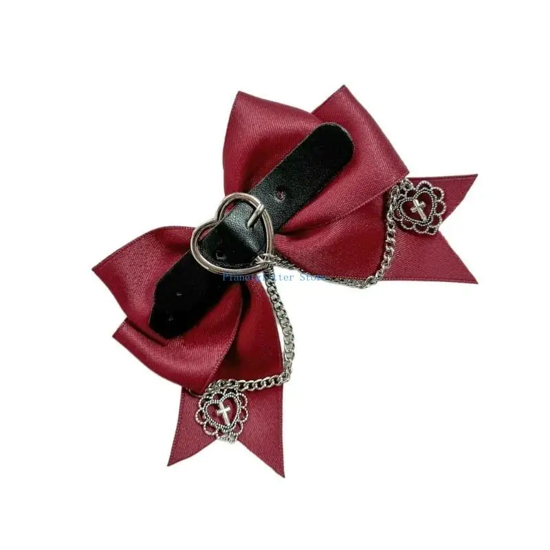 

652B Heart Pendant Hair Clip Girl 2000s Hair Bows Clip Women Hair Styling Decors