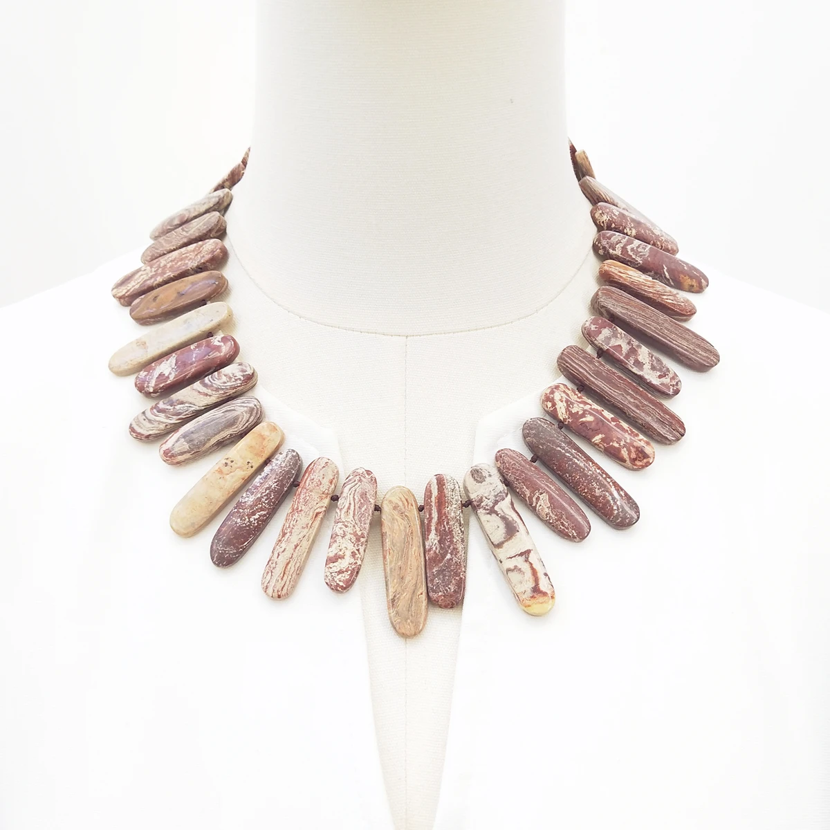 

Lii Ji Real Stone Jasper Choker Necklace 50cm Stock Sale Women Jewelry Gift