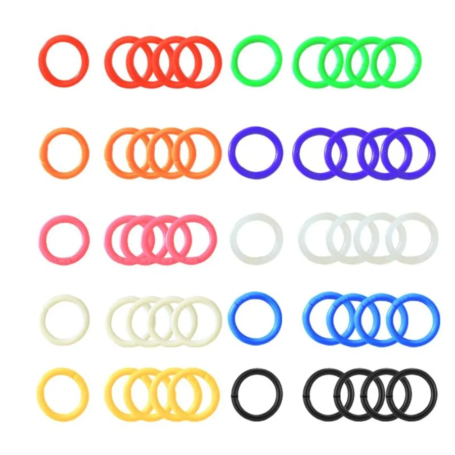 

50 Pcs Loose Leaf Binder Rings 0.78 Inch Plastic Rings Colorful for Flash Cards Keychains Notebooks Index Cards Office Organiza