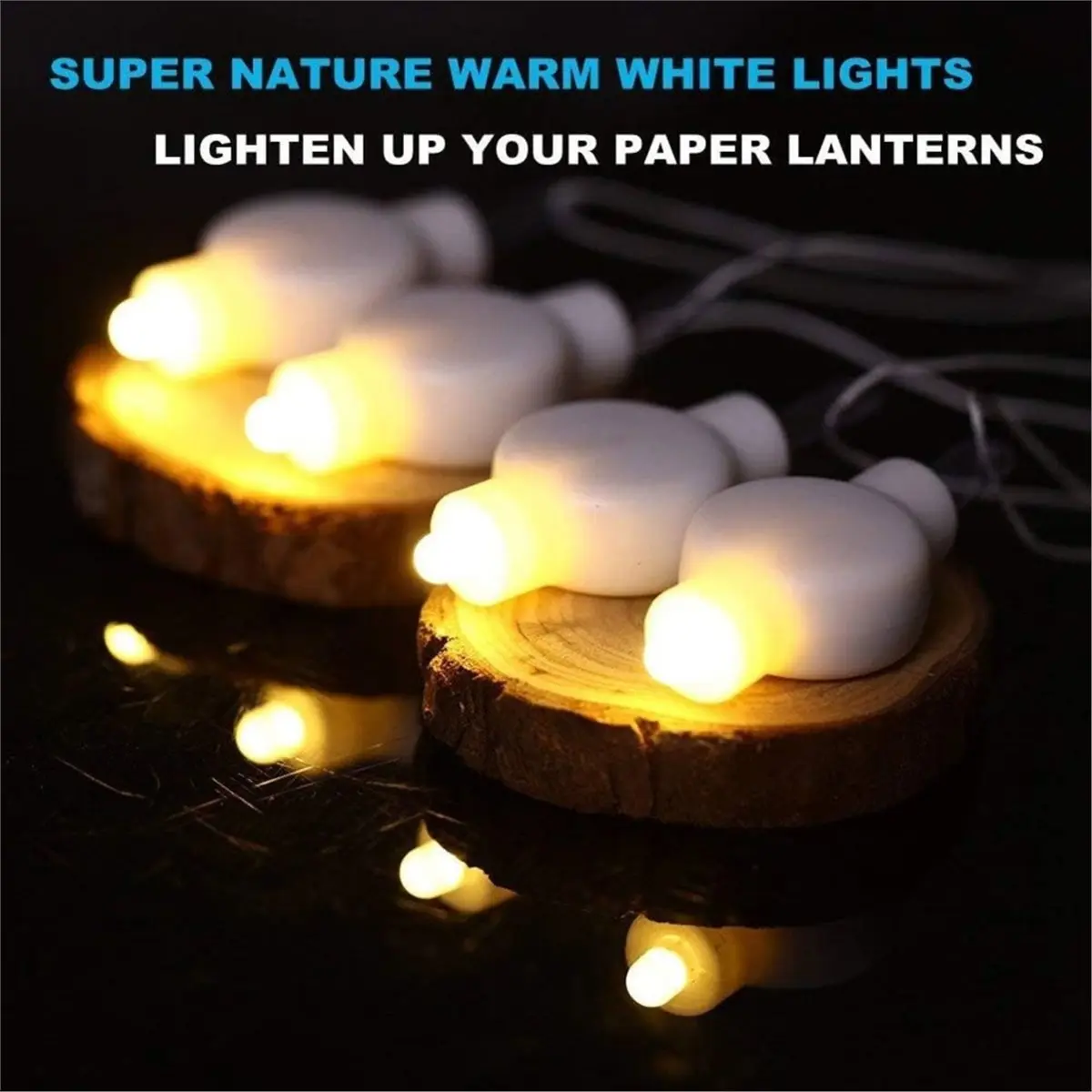 12PACK Paper Lantern Lights,Battery Operated LED Party Lights Bulbs for Paper Lantern Balloons Party - Warm White