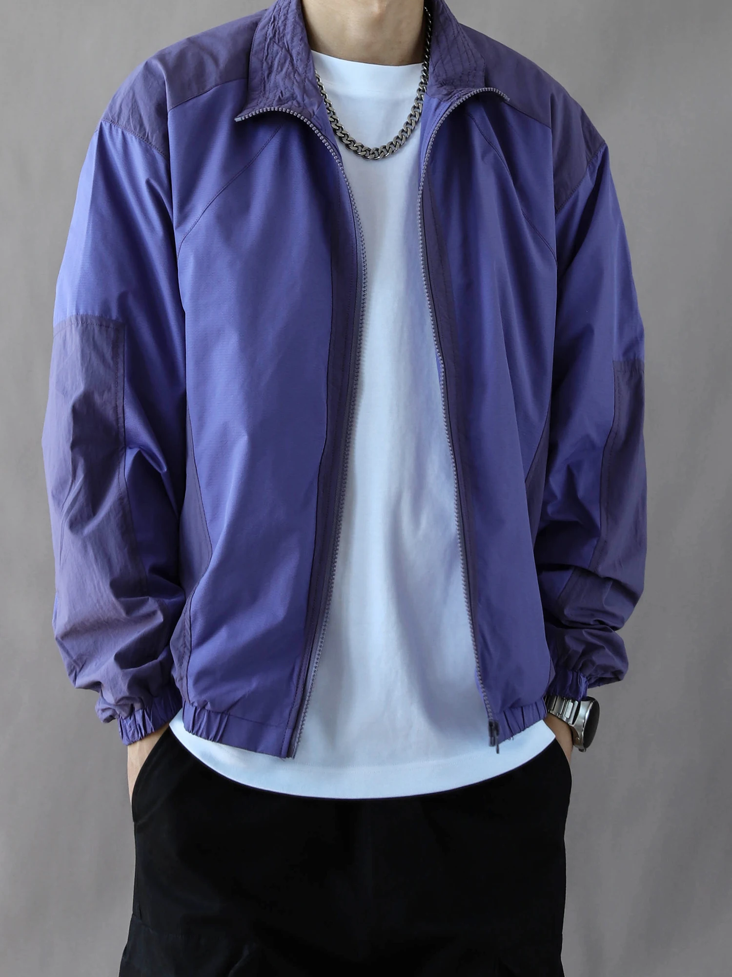 

American Retro Heavyweight Jaet Men's Spring Autumn Loose Casual 2025 New Baseball orm Outerwear Purple Collar Trendy B...