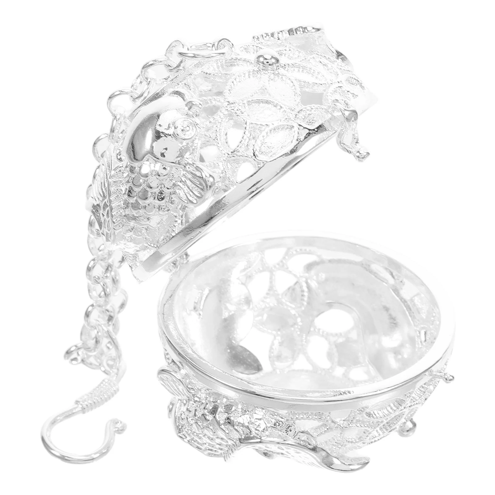 

Vintage Copper Hanging Incense Burner Mini Hollow Ball with Chain Aromatherapy Pendant for Bedroom Office Car Essential Oil