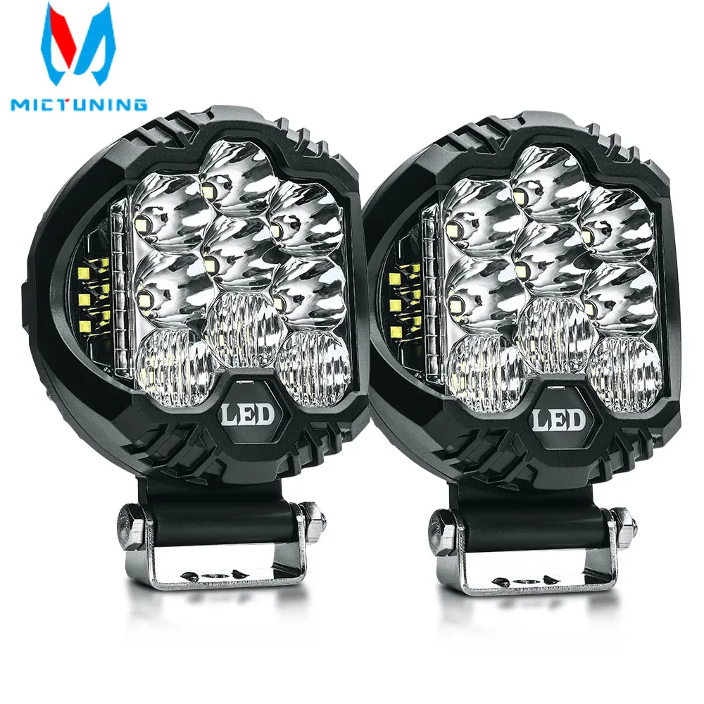 MICTUNING Side Shooter LED Pods 2 Pcs 58W 4000LM Off Road Spot Flood Combo Driving Fog Lamp | LED Work Light for off-road Truck