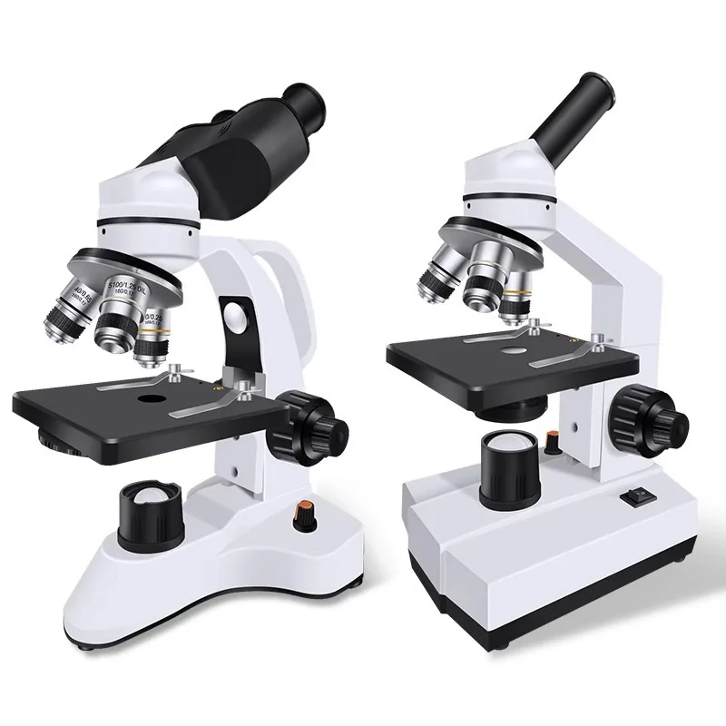 Biological microscope electric light source 1600 times high definition laboratory mono binocular