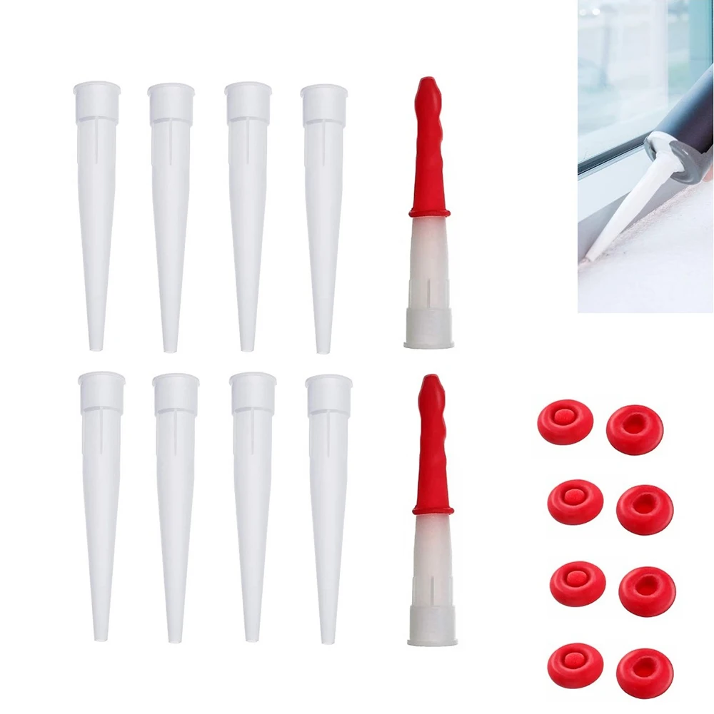 

Silicone Caulking Nozzles Tube Nozzle Cap Re-sealable Mastic Cartridge Spare Nozzles Screw-Cover For Silicone Caulking Pipes